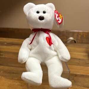 Ty Beanie Baby Valentino the Bear, a retired collectible plush toy.